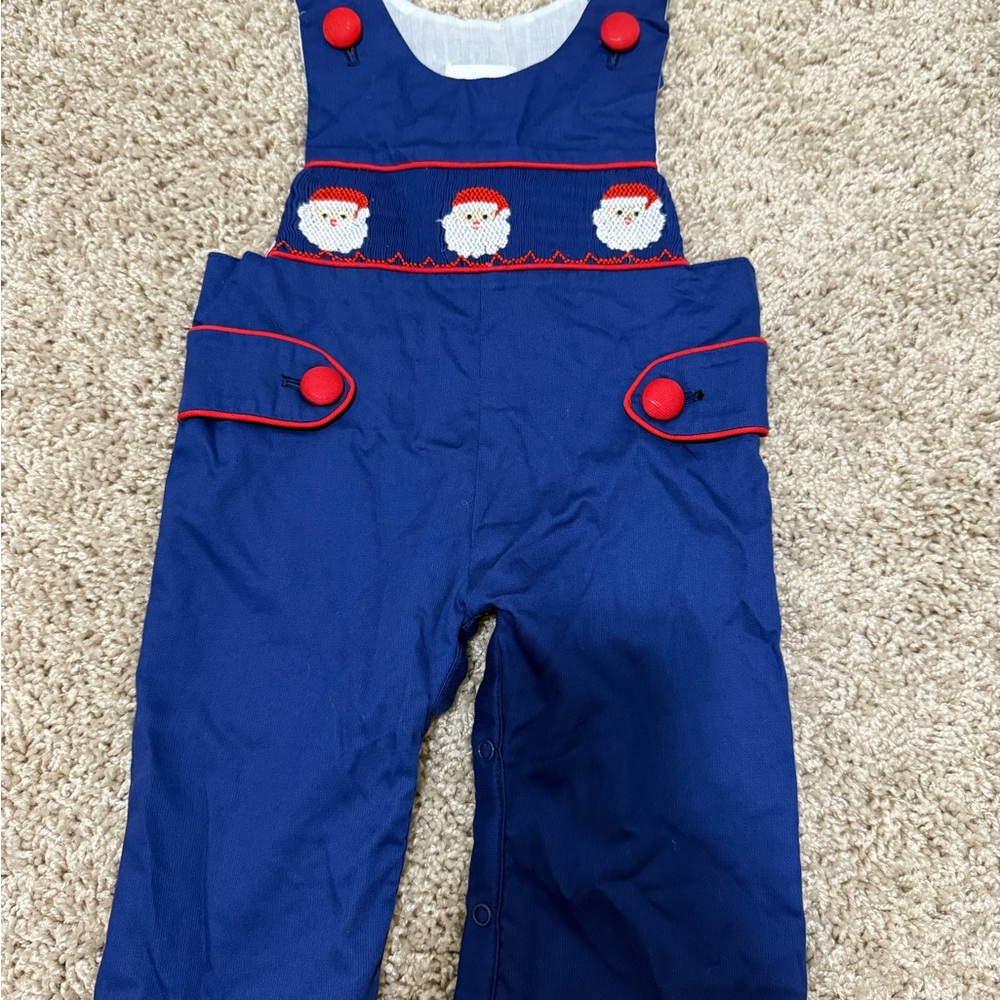 Santa Smocked Jon Jon 6 months